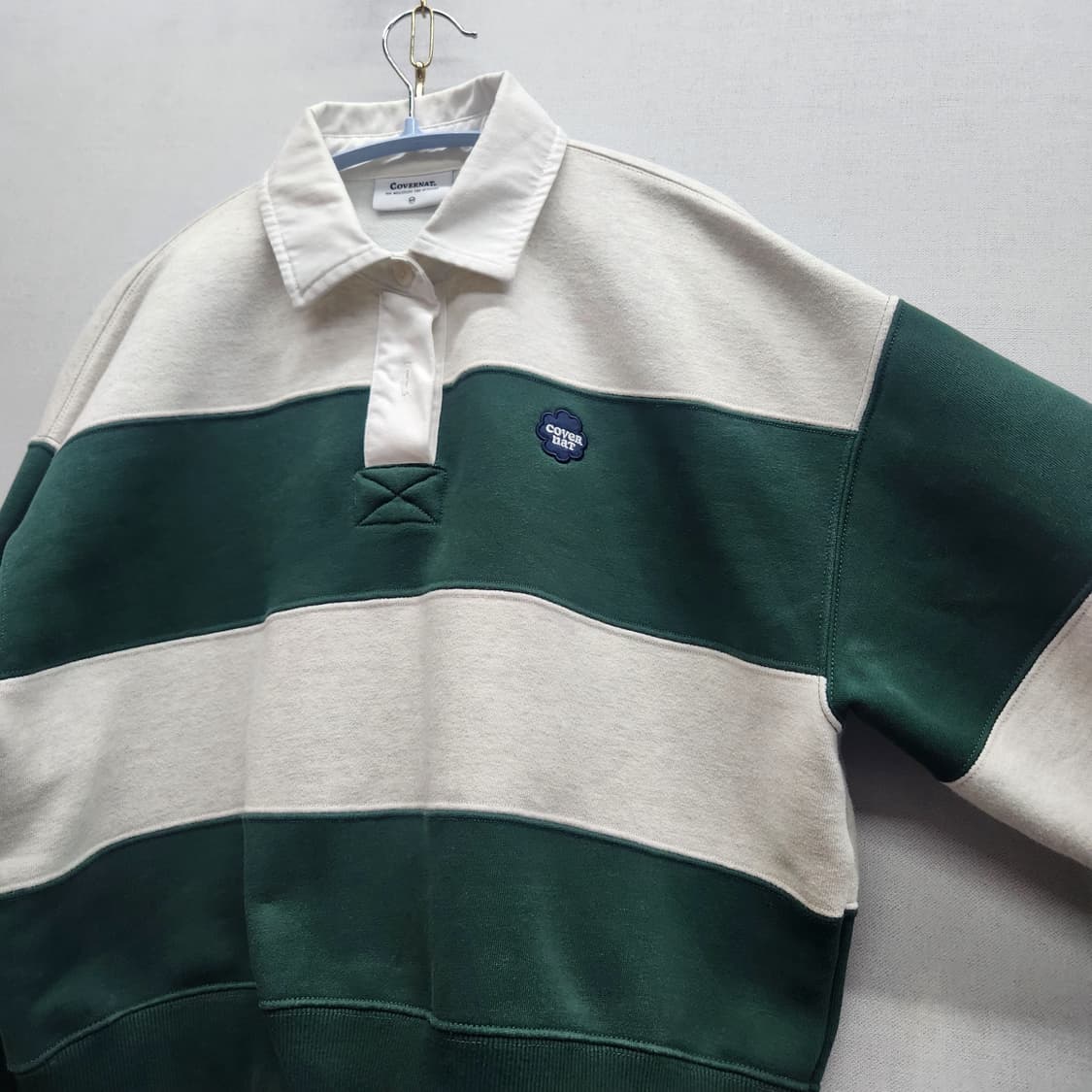 커버낫 스트라이프 럭비 크롭 맨투맨 L 상품이미지3