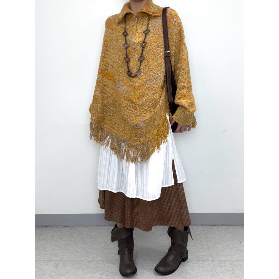 빈티지 보헤미안 니트 판쵸 케이프 망토 상품이미지3