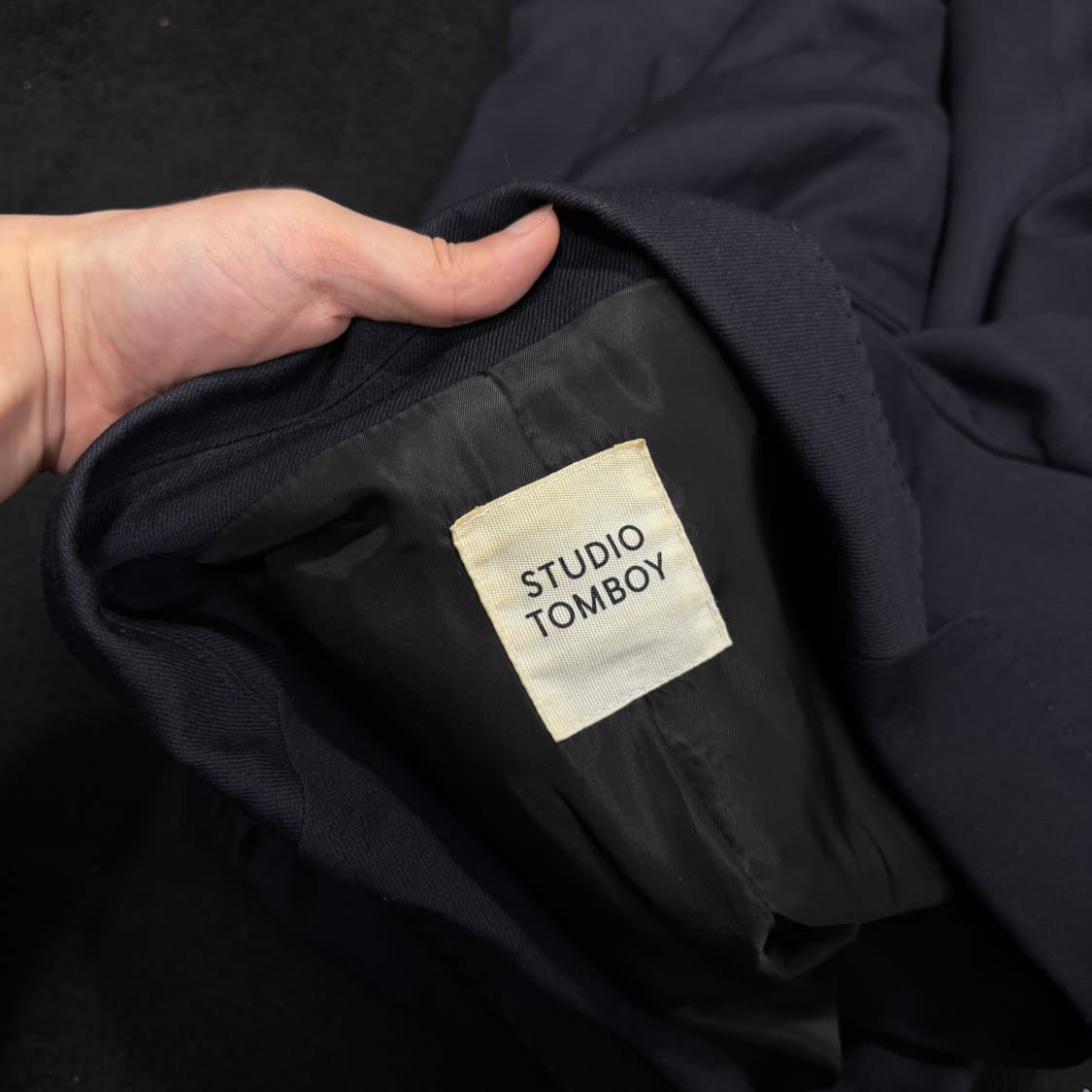 우먼FREE 스튜디오 톰보이 다크네이비 린넨 블레이저 상품이미지4