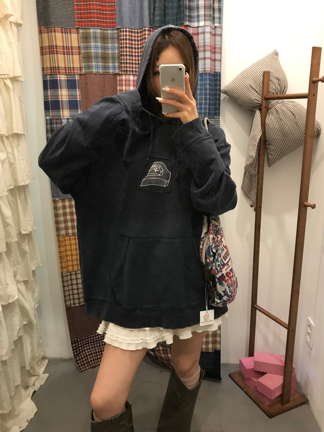 퀵실버 네이비 후드티 상품이미지4