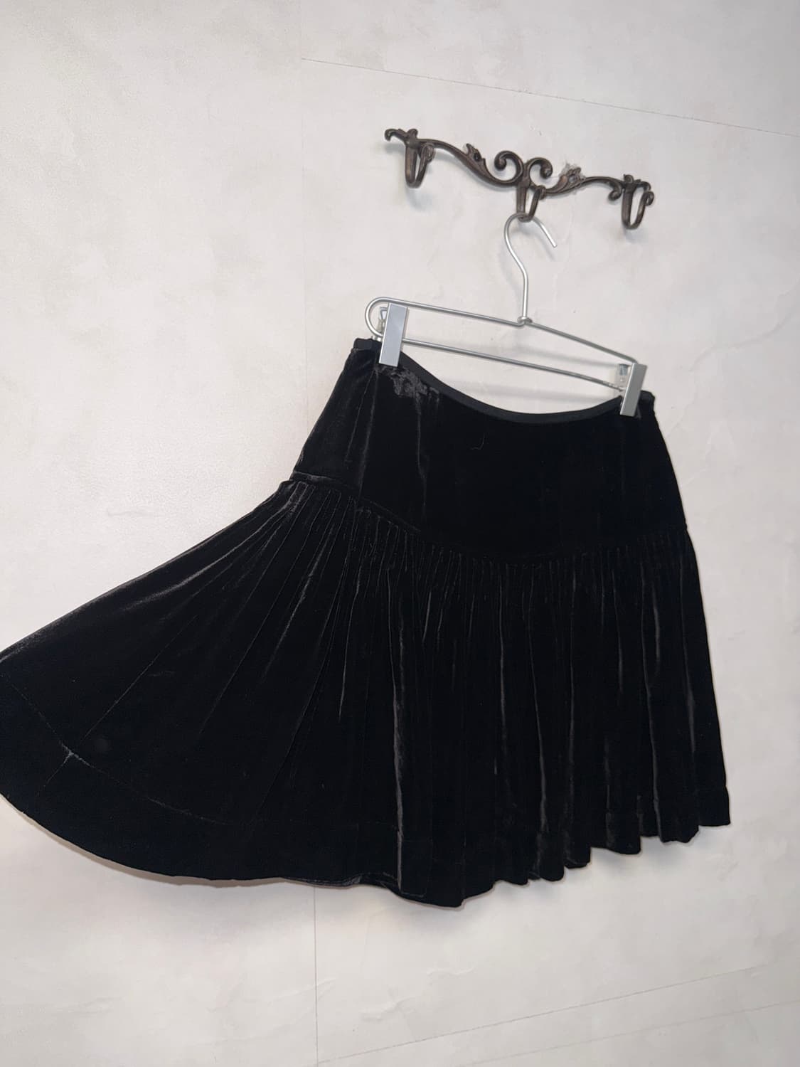 Polo Ralph Lauren black velvet pleats sk 상품이미지1