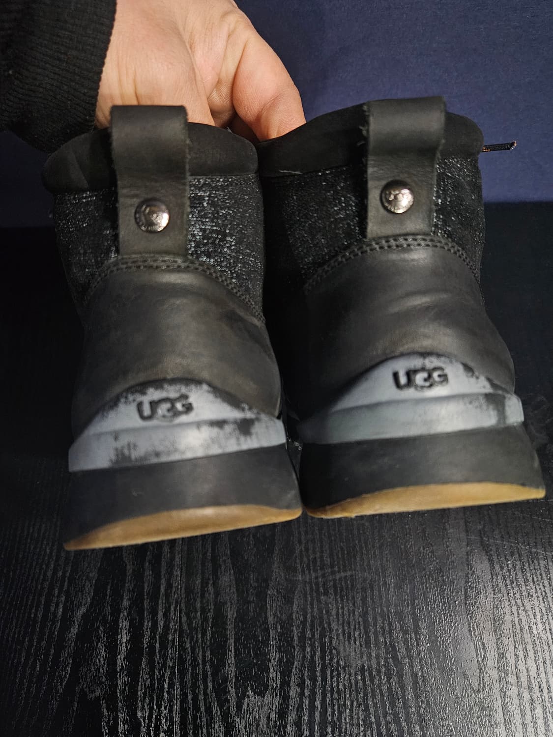 UGG 블랙차콜컬러 남성 260 양모 워커 부츠  상품이미지8