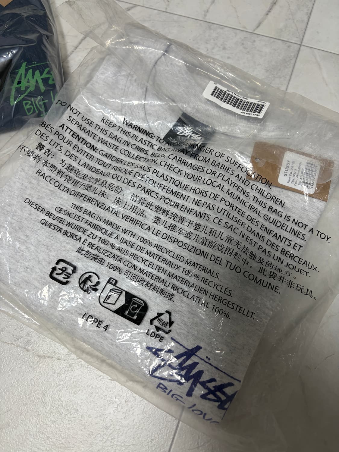 스투시 빅 러브 티셔츠 애쉬 헤더 상품이미지3