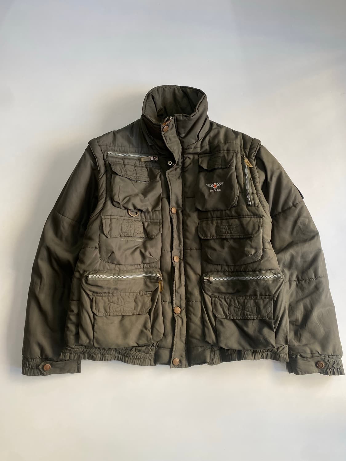 [XL] Vintage 카키 유틸리티 패딩 상품이미지2