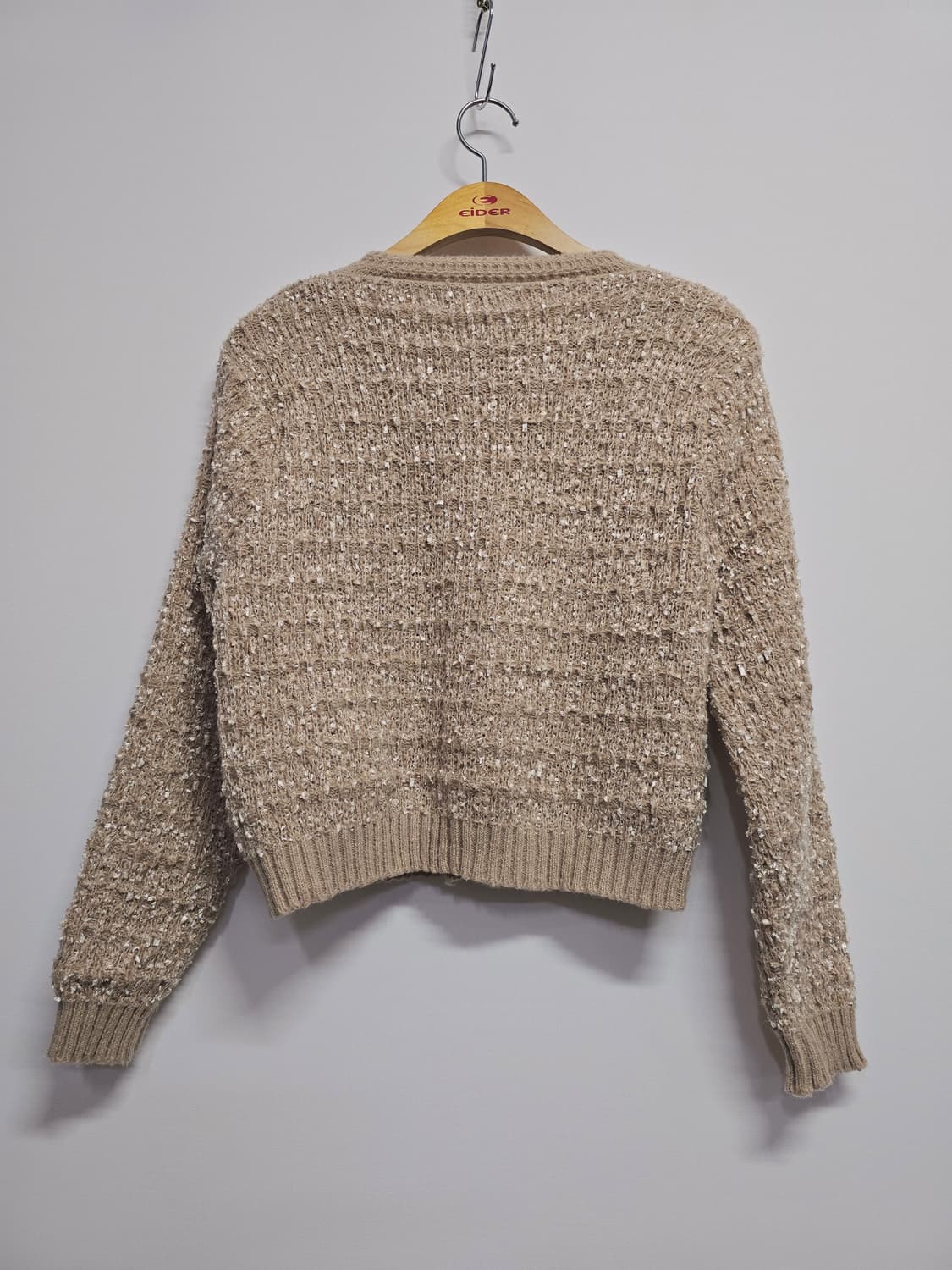 케니스레이디 트위드 니트 가디건 베이지 상품이미지5