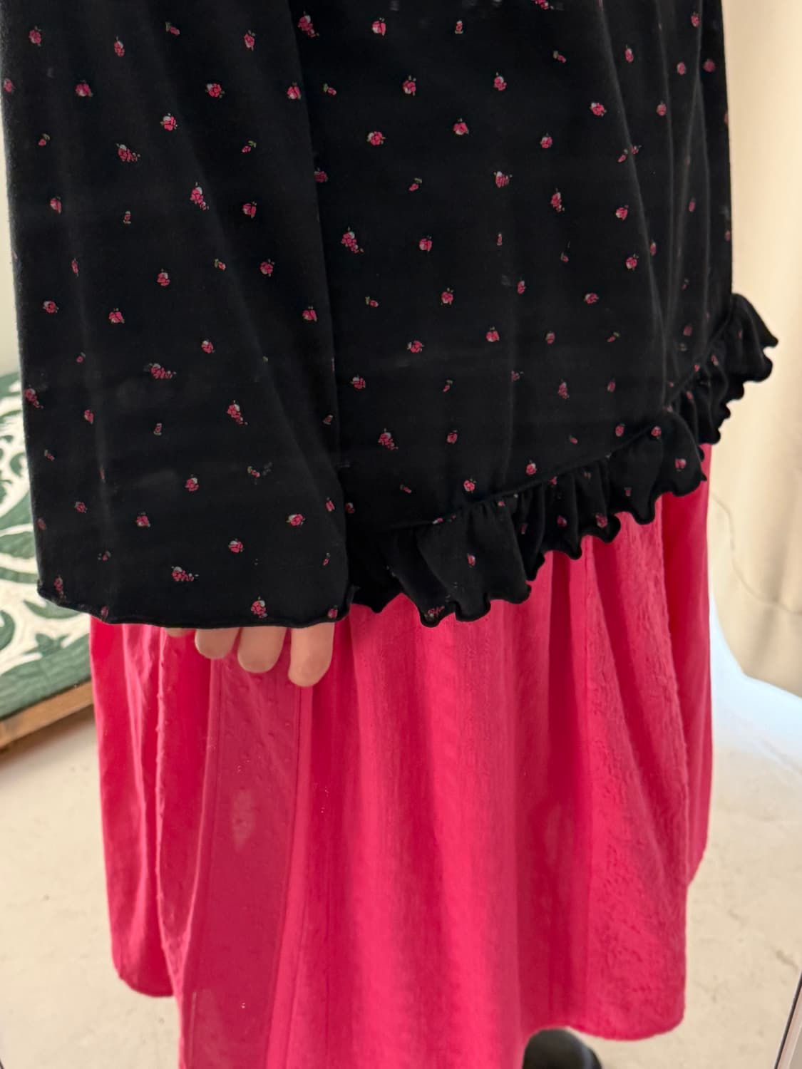 일본빈티지 잔꽃 셔링 롱슬리브 상품이미지1