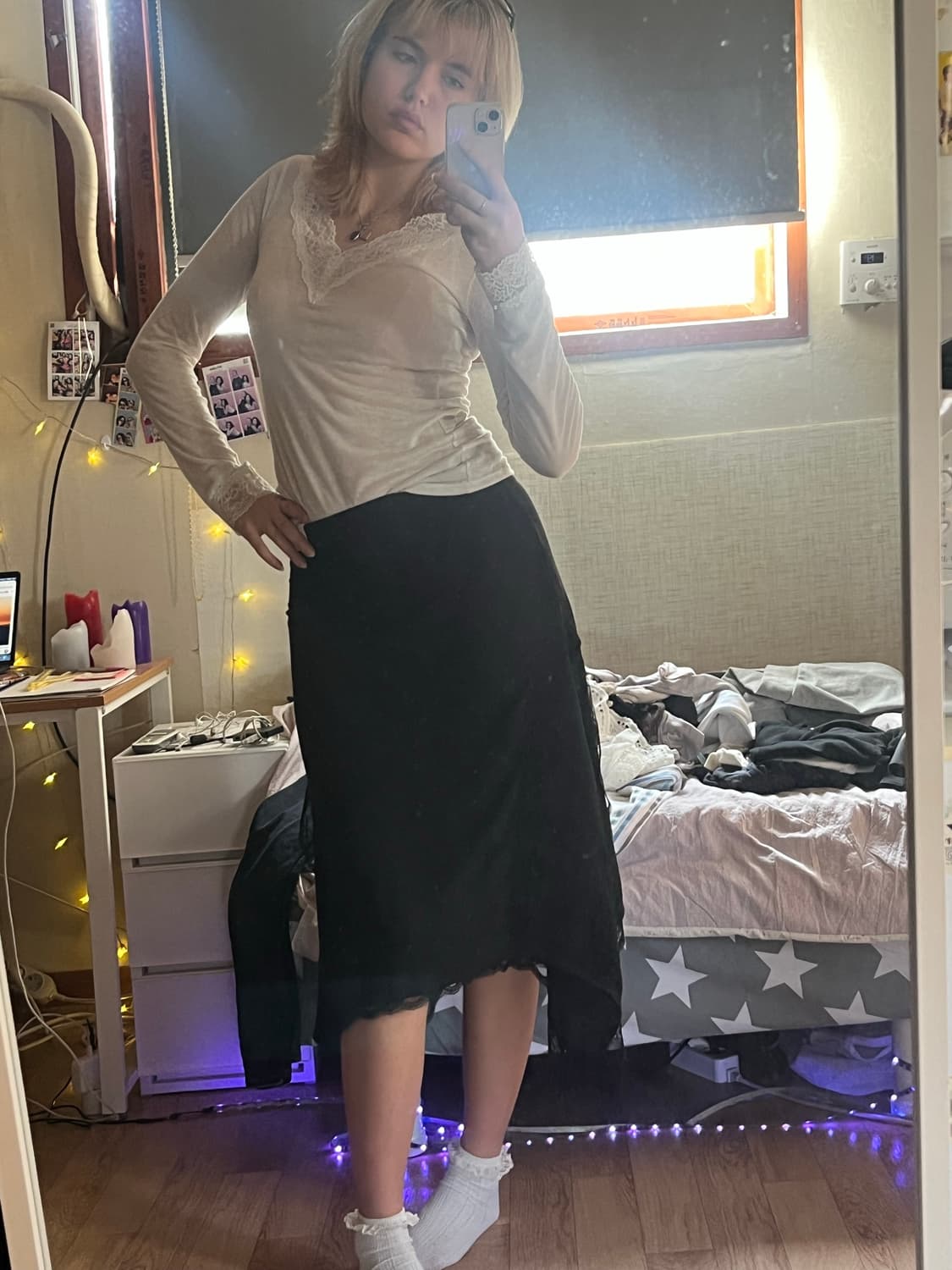 레이스 미디 스커트 (20일까지 구매가능함)  상품이미지2