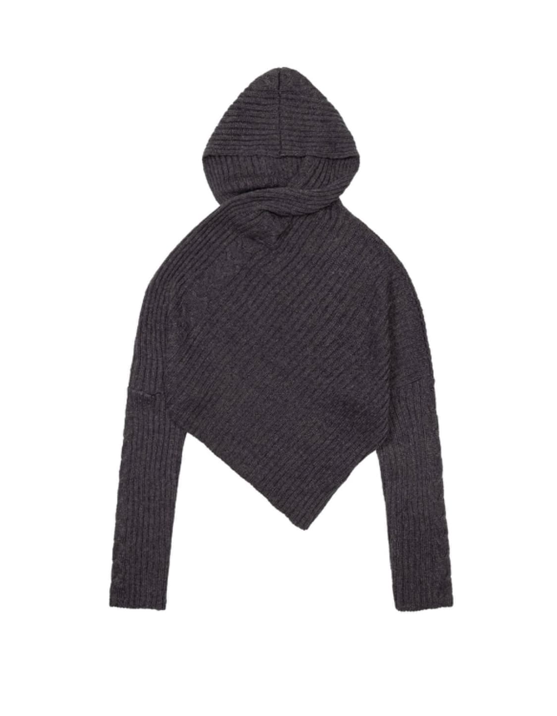 Theporta Twist Pattern cropped hood knit 상품이미지2
