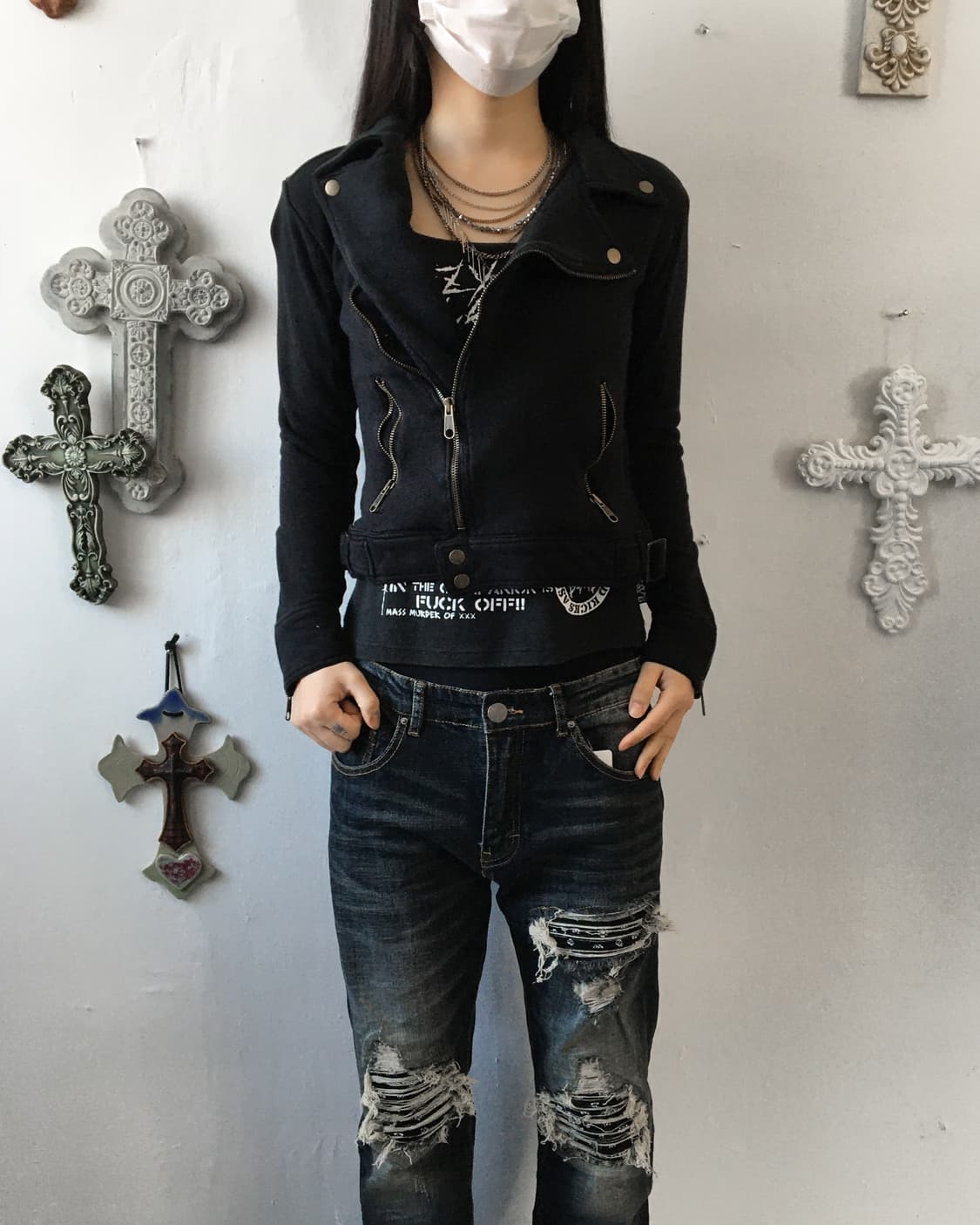 Slim fit cotton rider jacket 상품이미지1