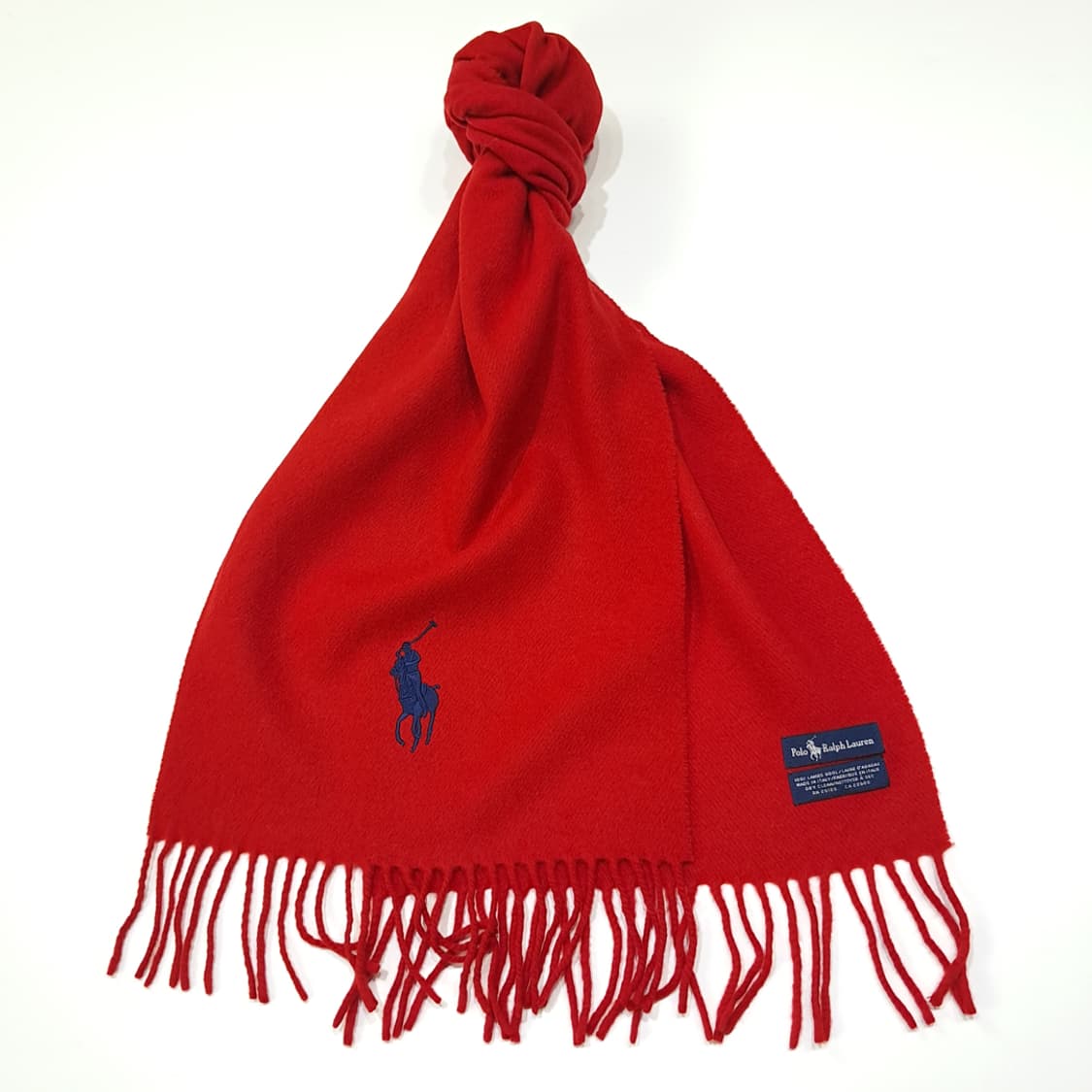 MX456 폴로 이태리판 램스울 네이비포니 레드 머플러 목도리 상품이미지2