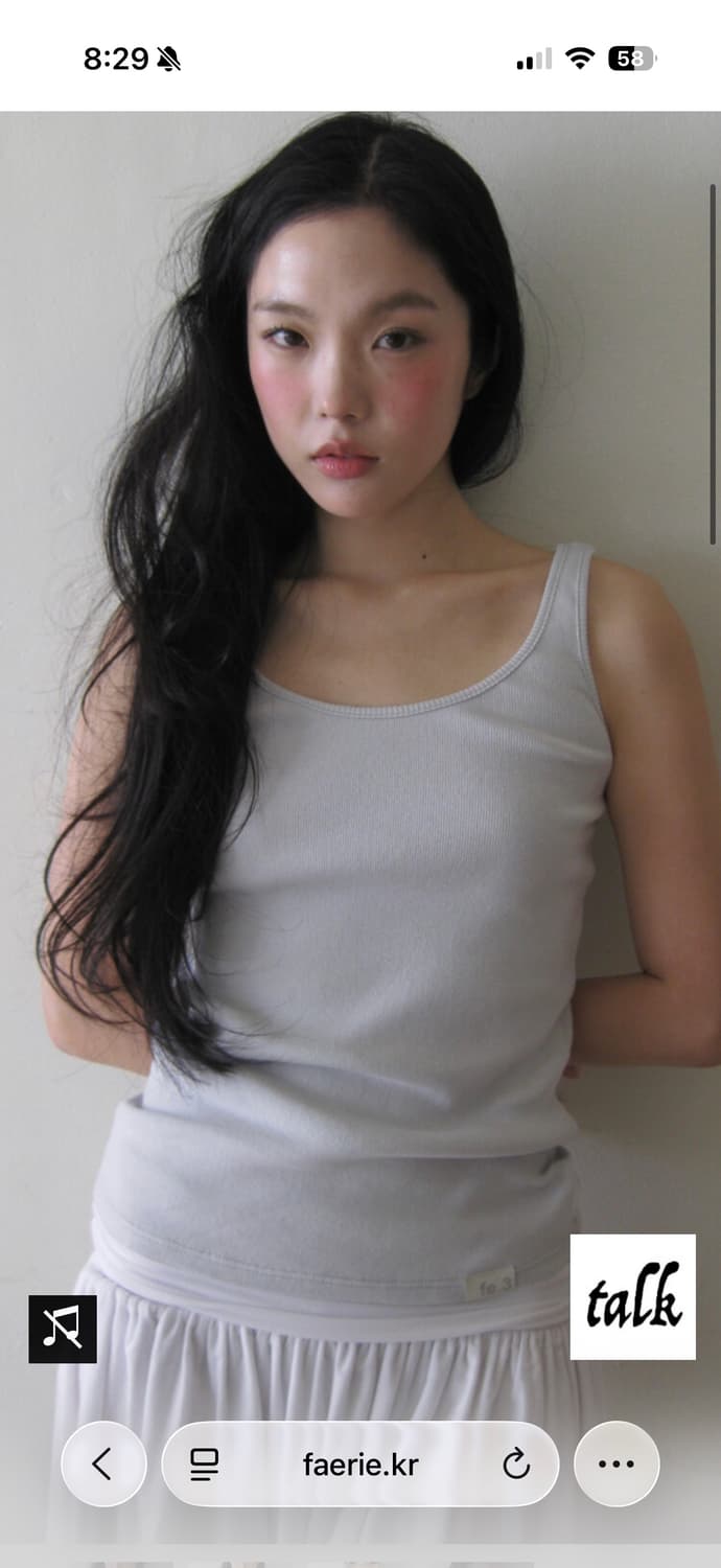 샵페어리 베이직 슬리브리스 라이트그레이 새상품 상품이미지2