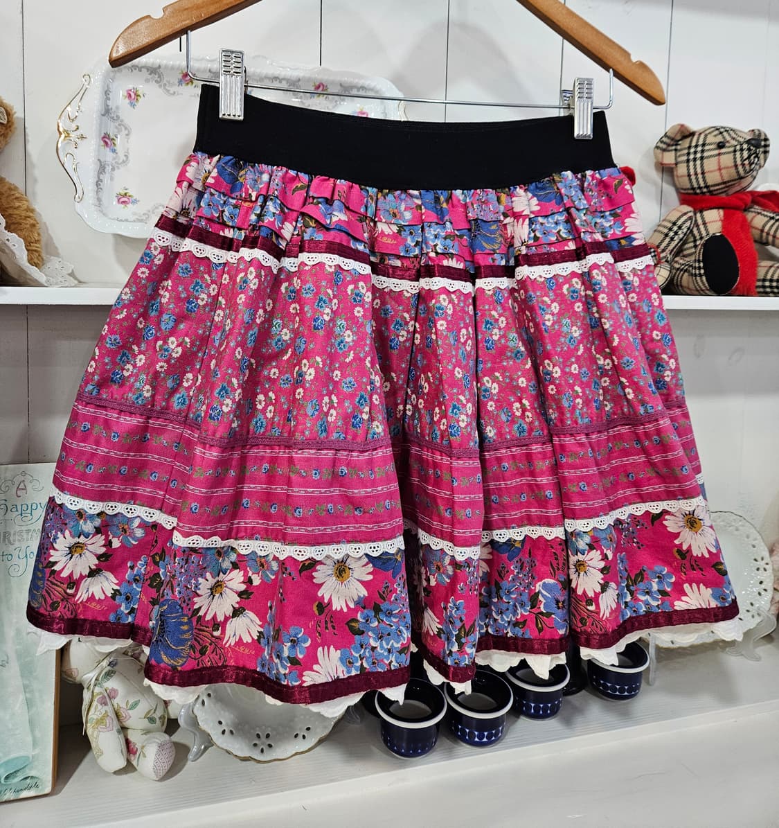 빈티지 핑크 플라워 캉캉 스커트 상품이미지2