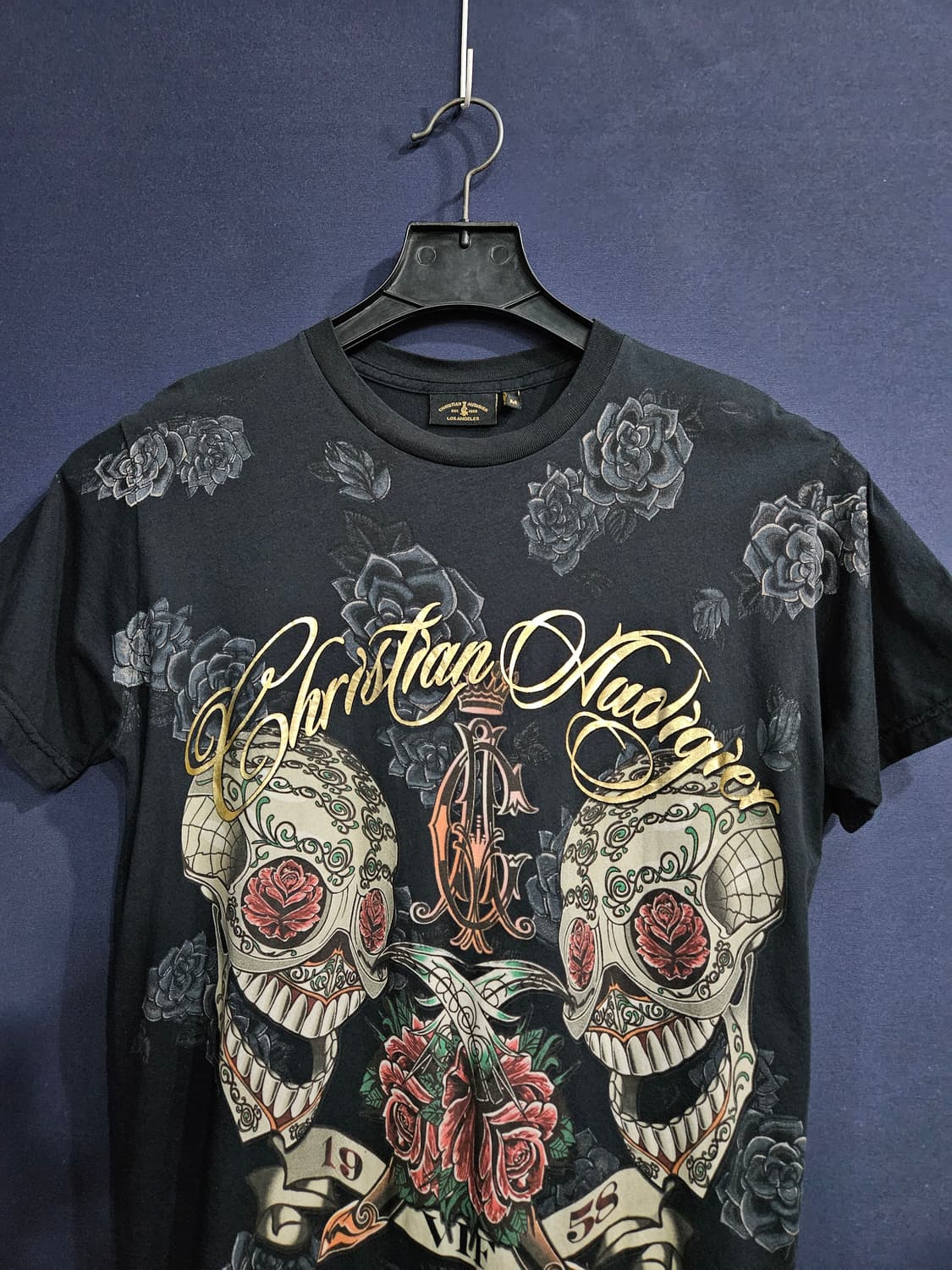 크리스찬 오디저 타투 프린팅 블랙 남성 95 반팔티  상품이미지6