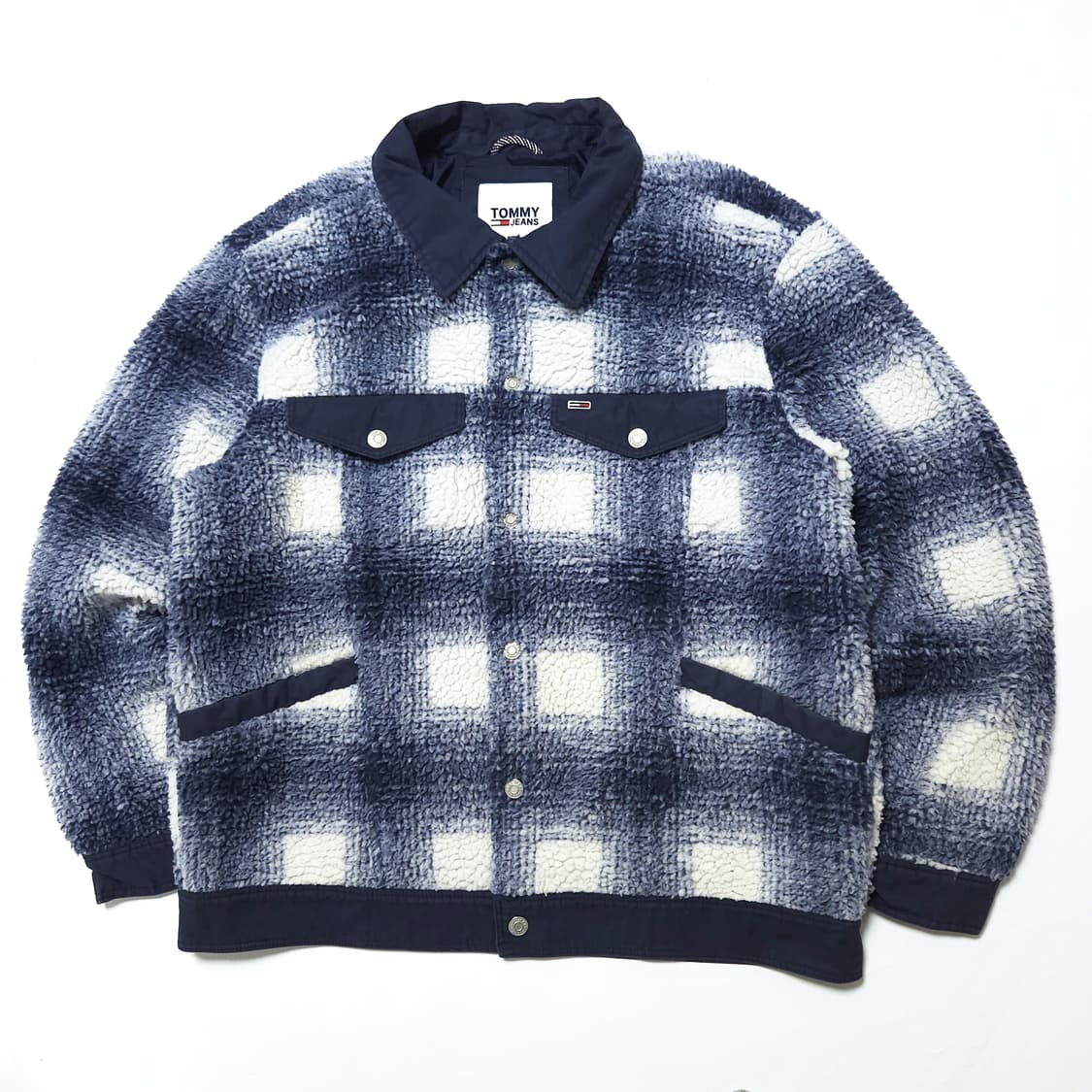 타미 진스 포켓 셰르파 체크 트러커 자켓 상품이미지1