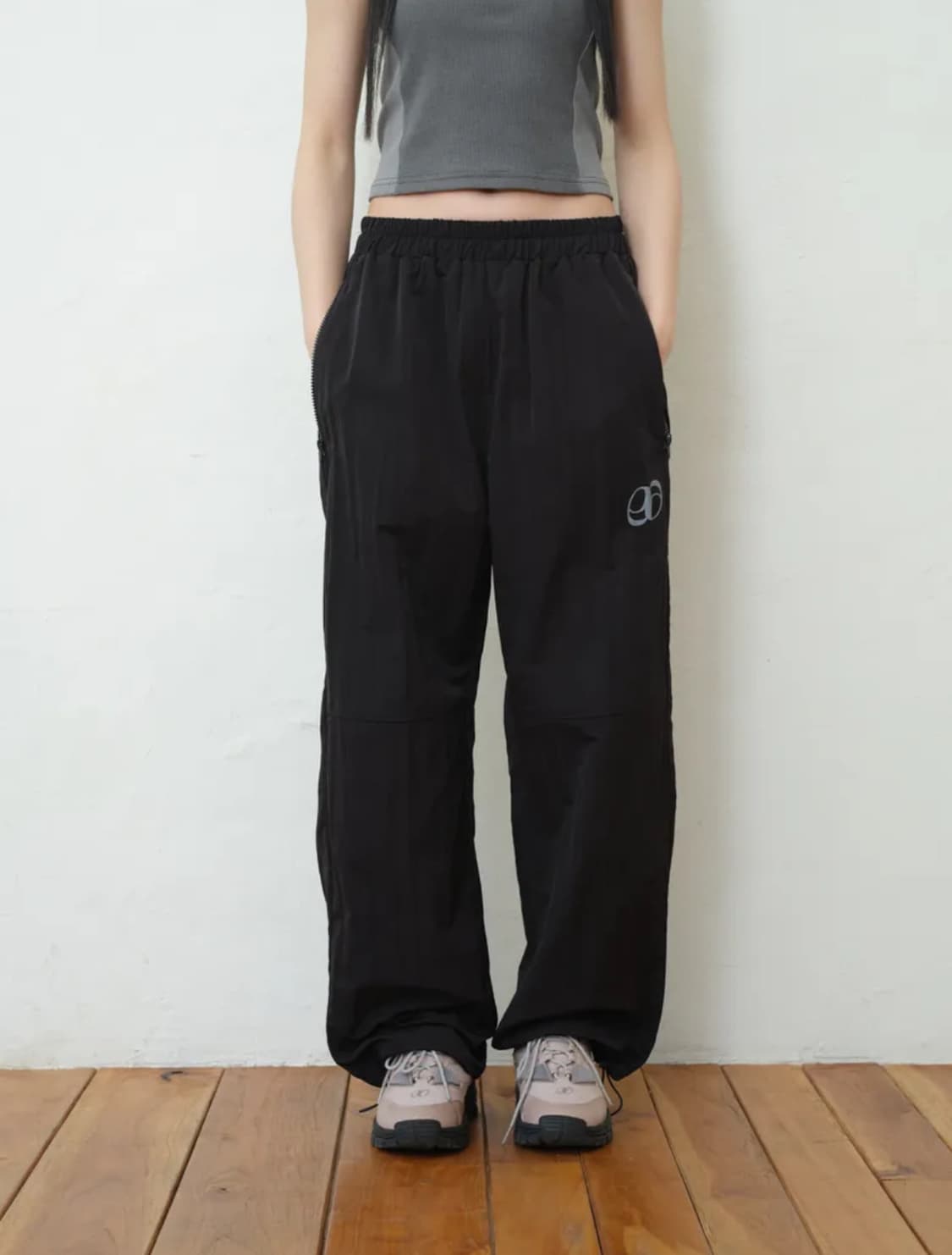 애즈온 윈드브레이커팬츠 블랙 상품이미지6