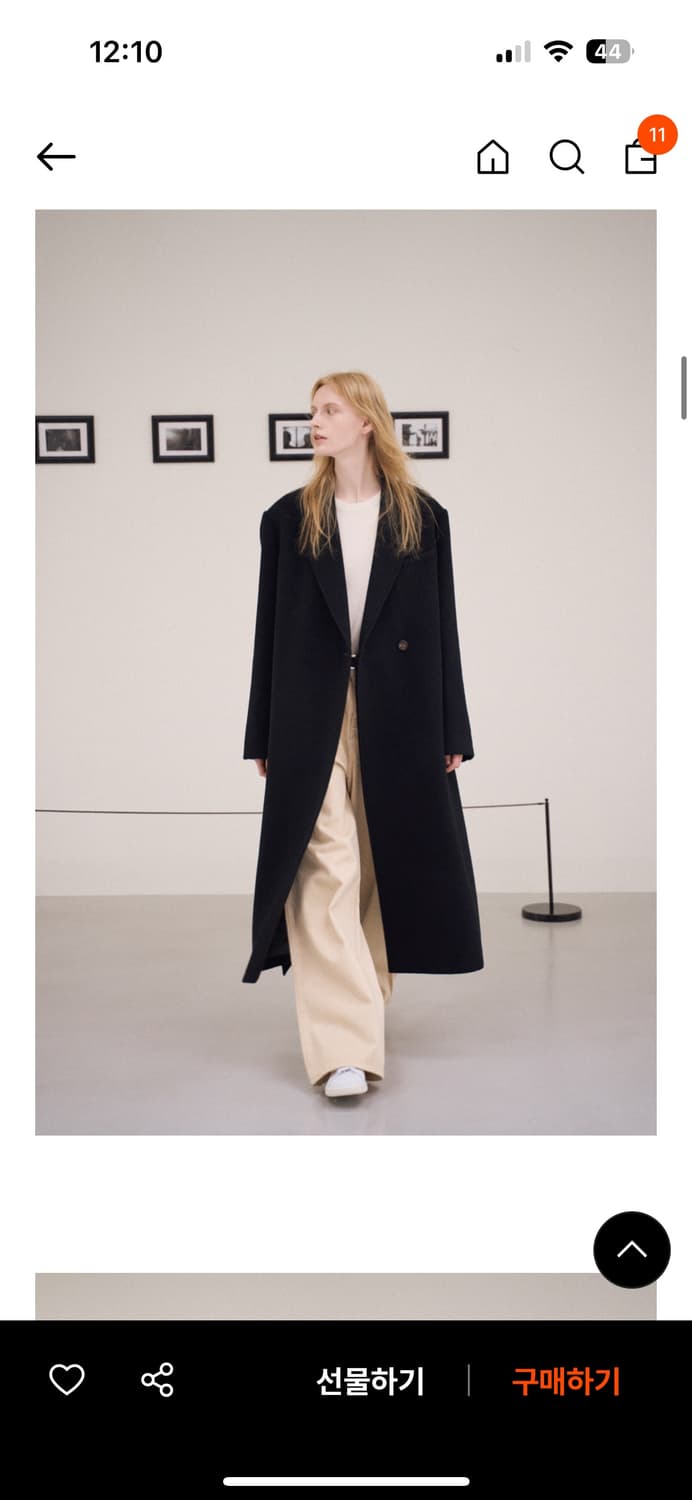 파사드패턴 캐시미어 벨티드 코트 블랙 상품이미지9