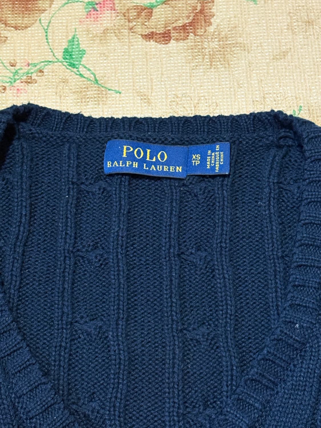 폴로 여성용 브이넥 니트 네이비 상품이미지4