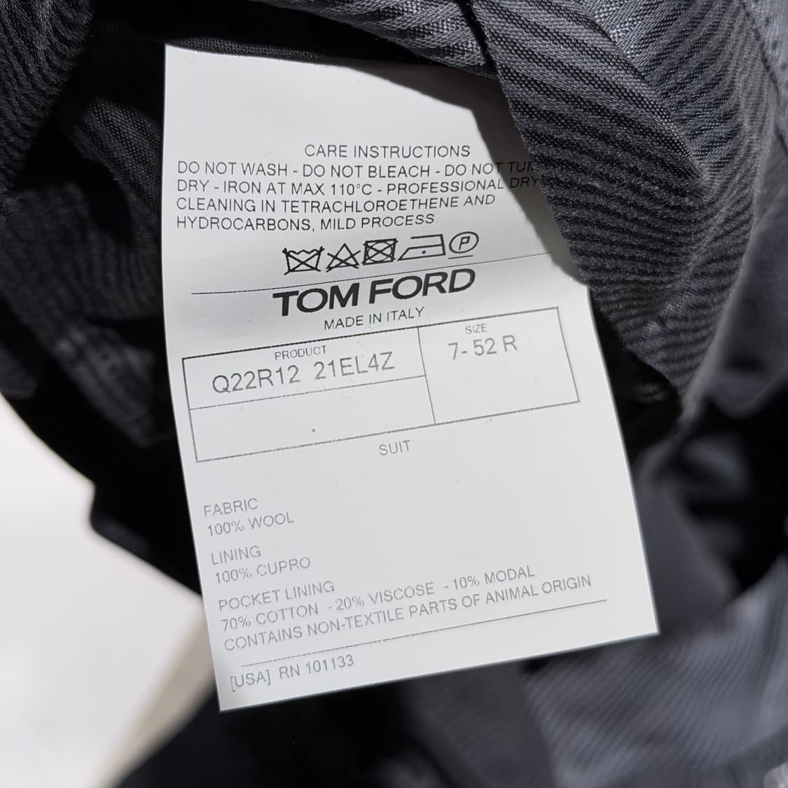 (A+/52) / 톰포드 쉘턴 울 실크 블랙 수트 정장 셋업 상품이미지9