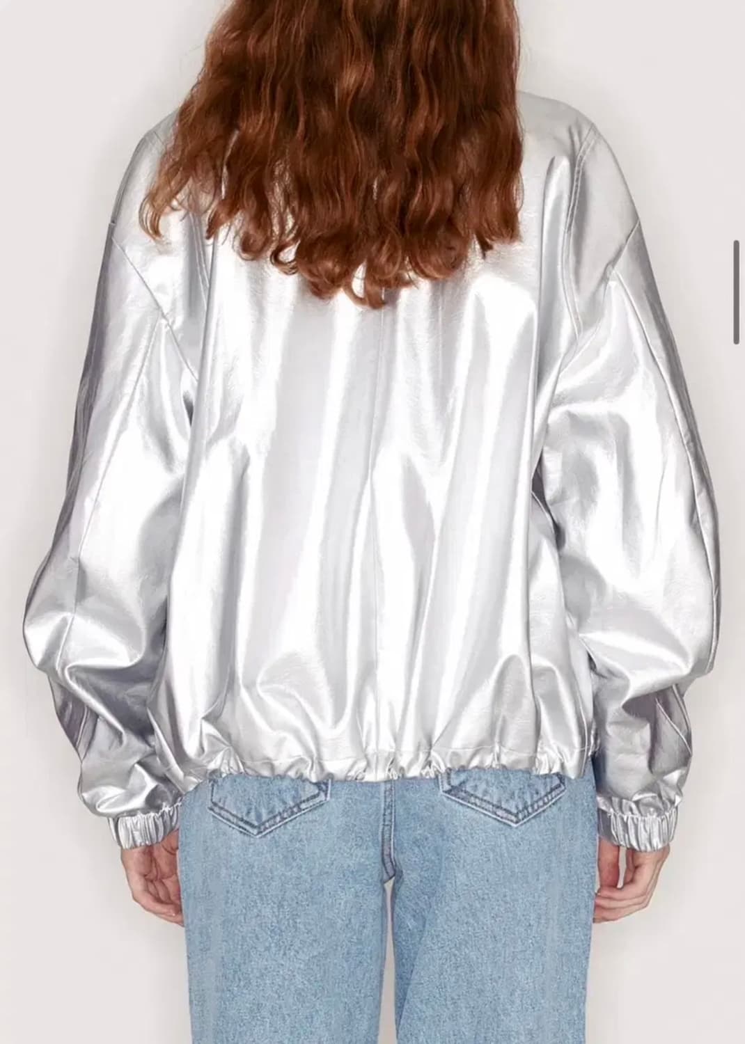 (1) 아비에무아 페이크 레더 실버 점퍼 상품이미지4