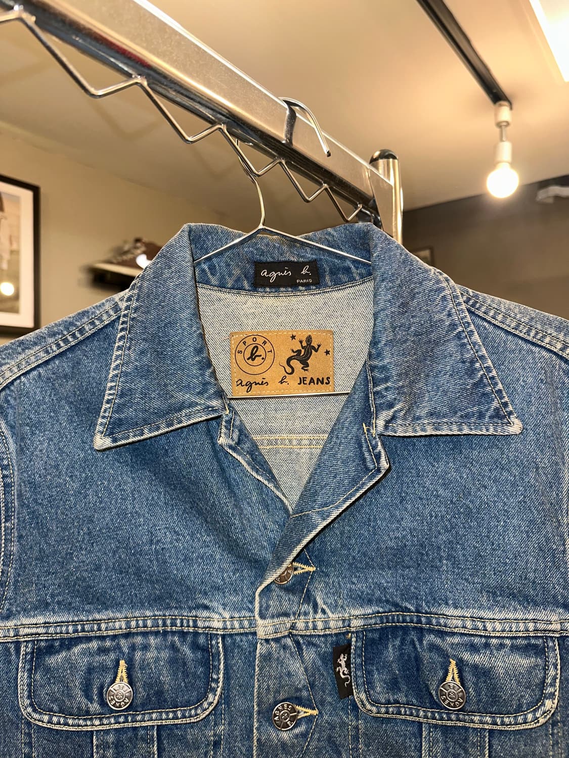 Agnes B jeans sport denim trucker jacket 상품이미지5