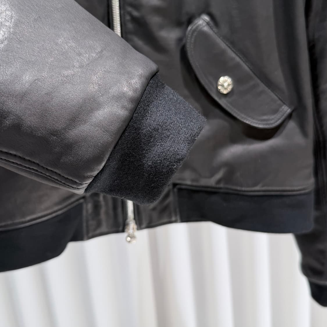 (A+/M) / 크롬하츠 블랙 실버 대거 레더 가죽 자켓 블랙 상품이미지4