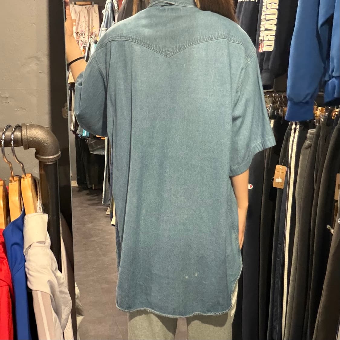 [IM]  Carhartt 칼하트 반팔 셔츠 데님 중청 상품이미지4