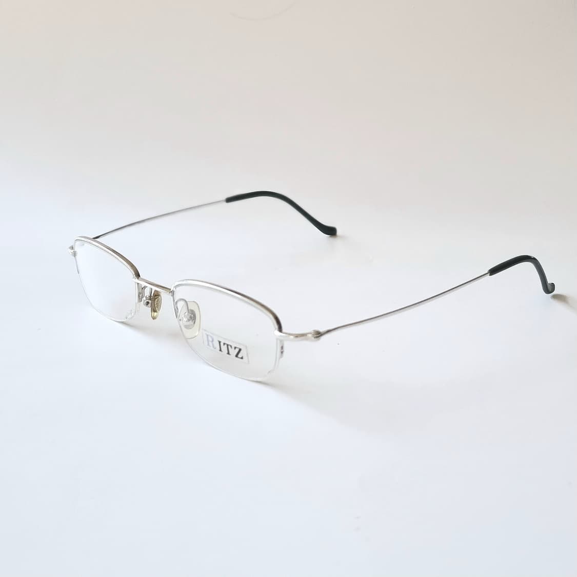 데드스탁 빈티지 실버 메탈 슬림 반무테 안경테 696 상품이미지2