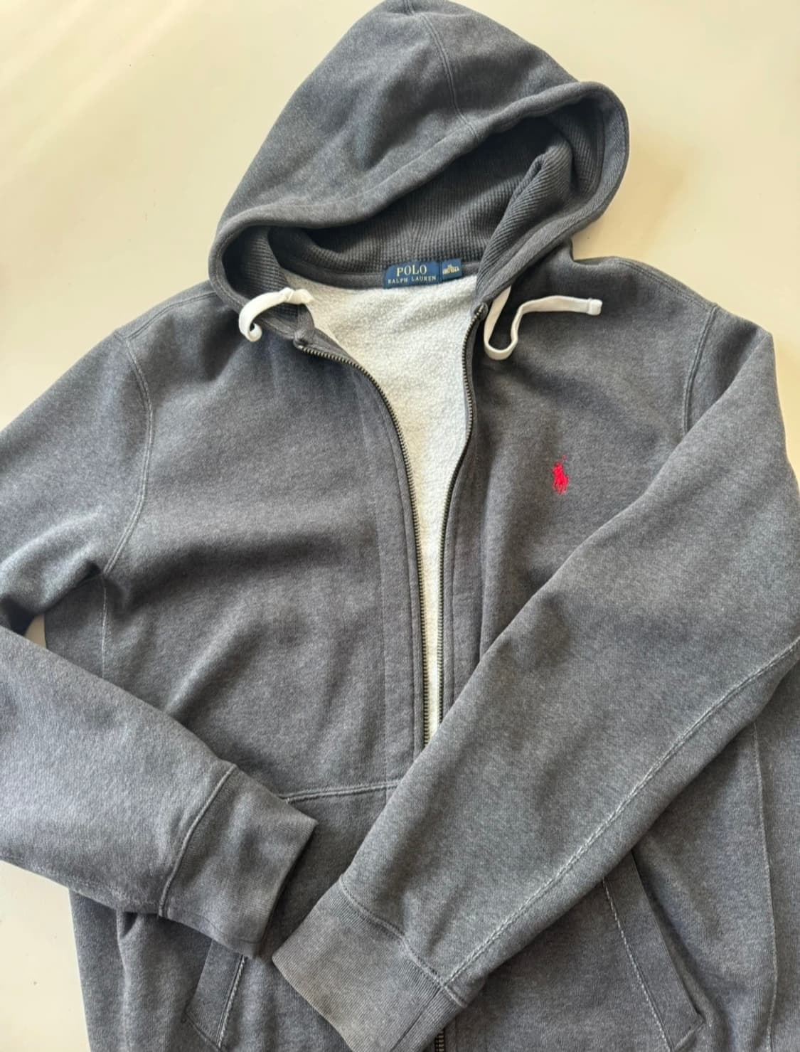 폴로 랄프 로렌 코튼 후드 집업 후드 그레이 차콜 상품이미지1