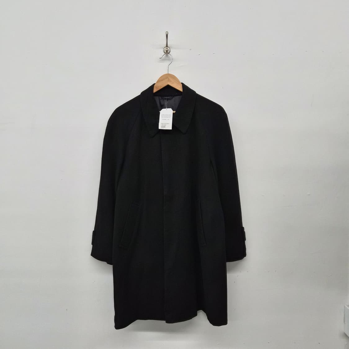 캐시미어 100% 블랙 기본 코트 남녀공용 L 상품이미지1