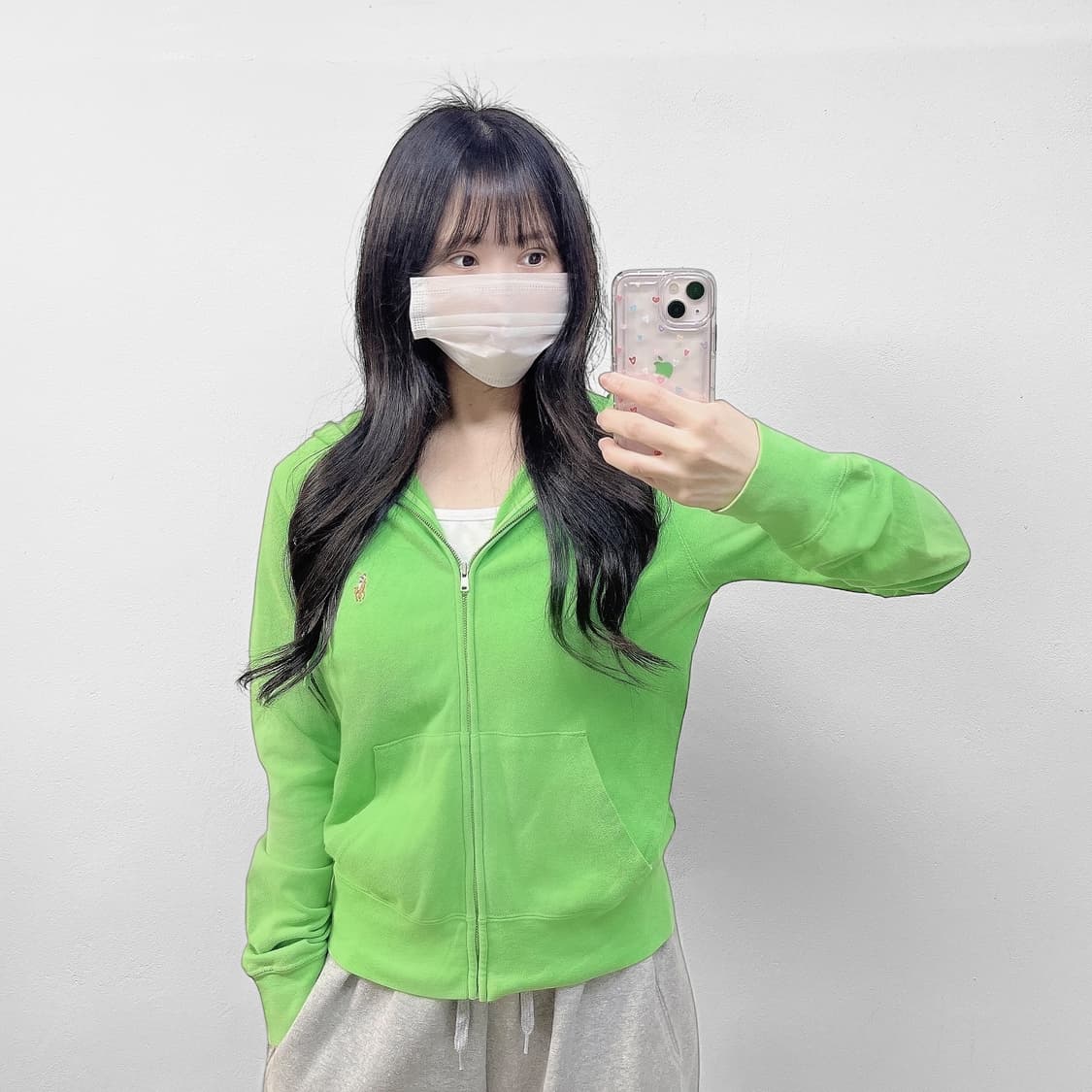 폴로 랄프로렌 포니 로고 후드집업 그린 상품이미지1