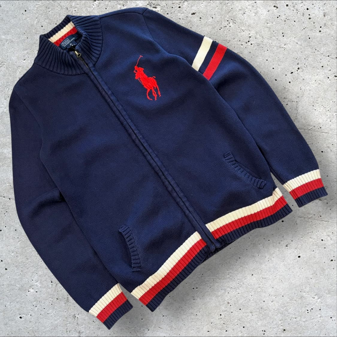 [M] 폴로 랄프로렌 니트 집업 가디건 네이비 C805 상품이미지1