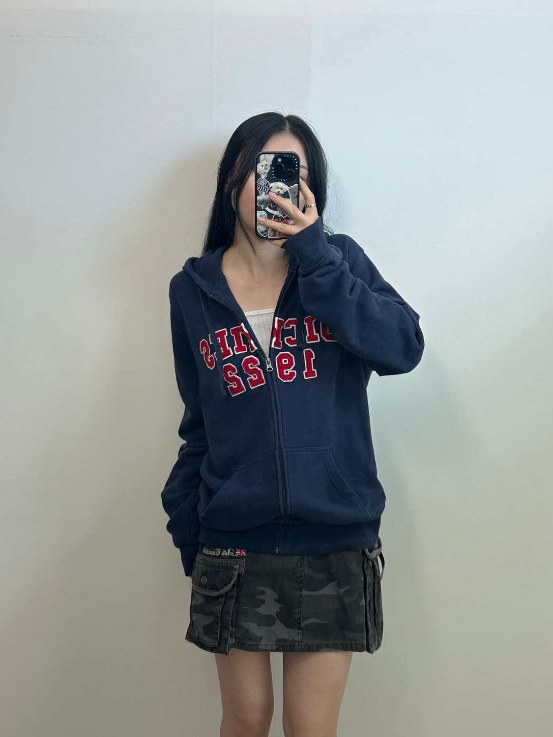 디키즈 자수로고 네이비 후드집업 상품이미지1