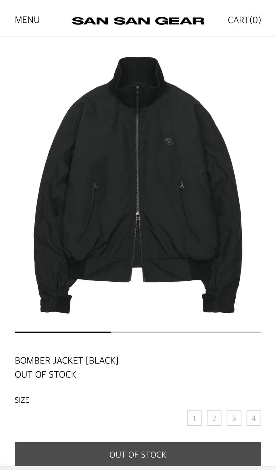 산산기어 봄버자켓 2사이즈 블랙 상품이미지1