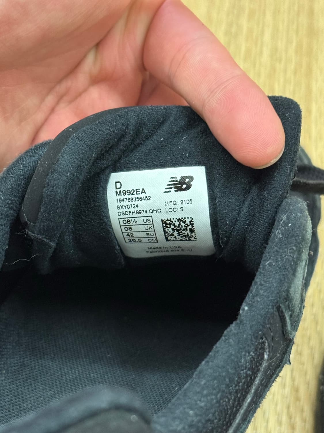 뉴발란스 992 트리플블랙 265 상품이미지4