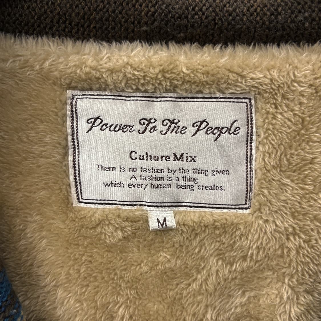 90s JPN 에스닉 자카드 스트라이프 보아라이닝 숄카라 가디건 N562 상품이미지7