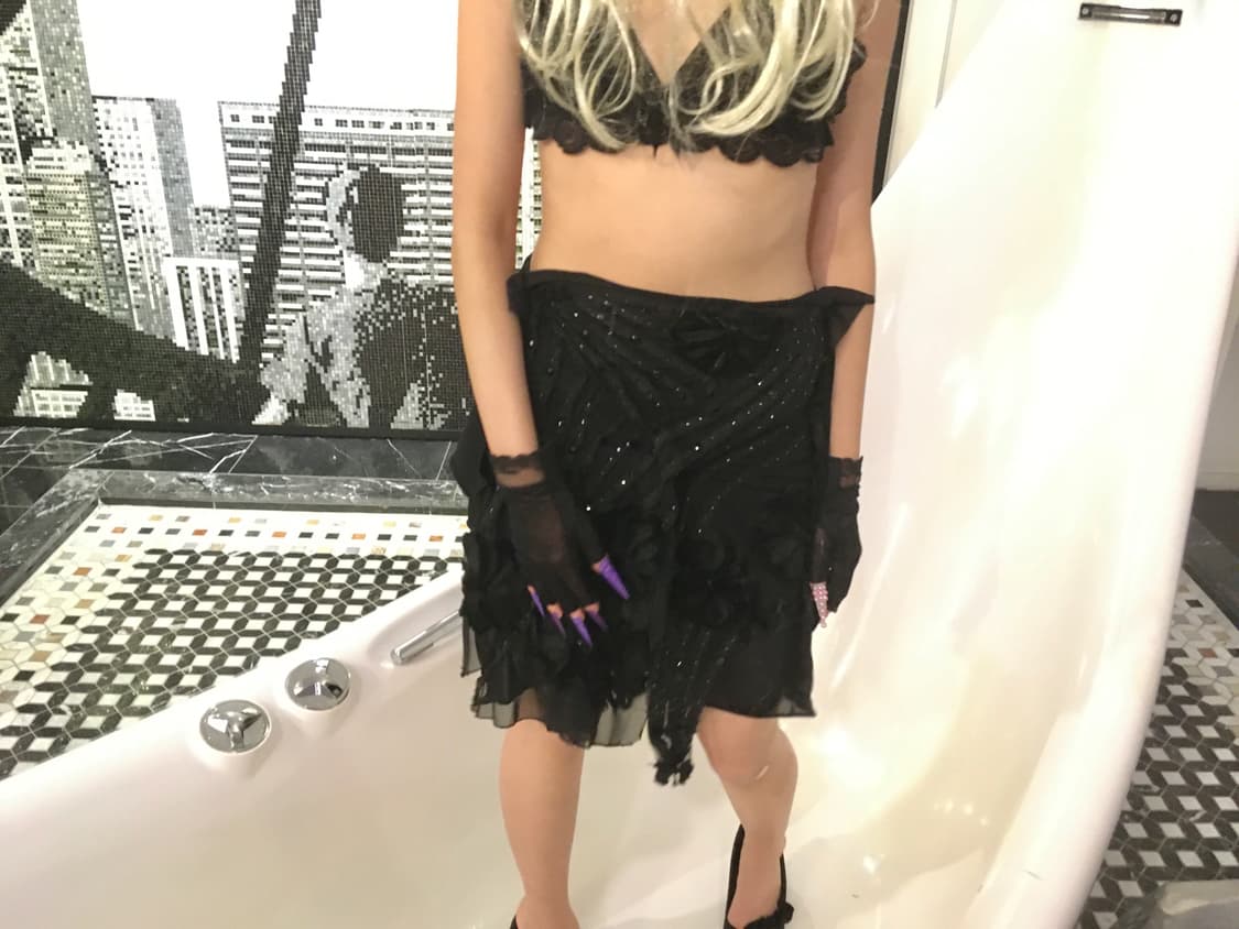 Black spangle skirt 상품이미지2