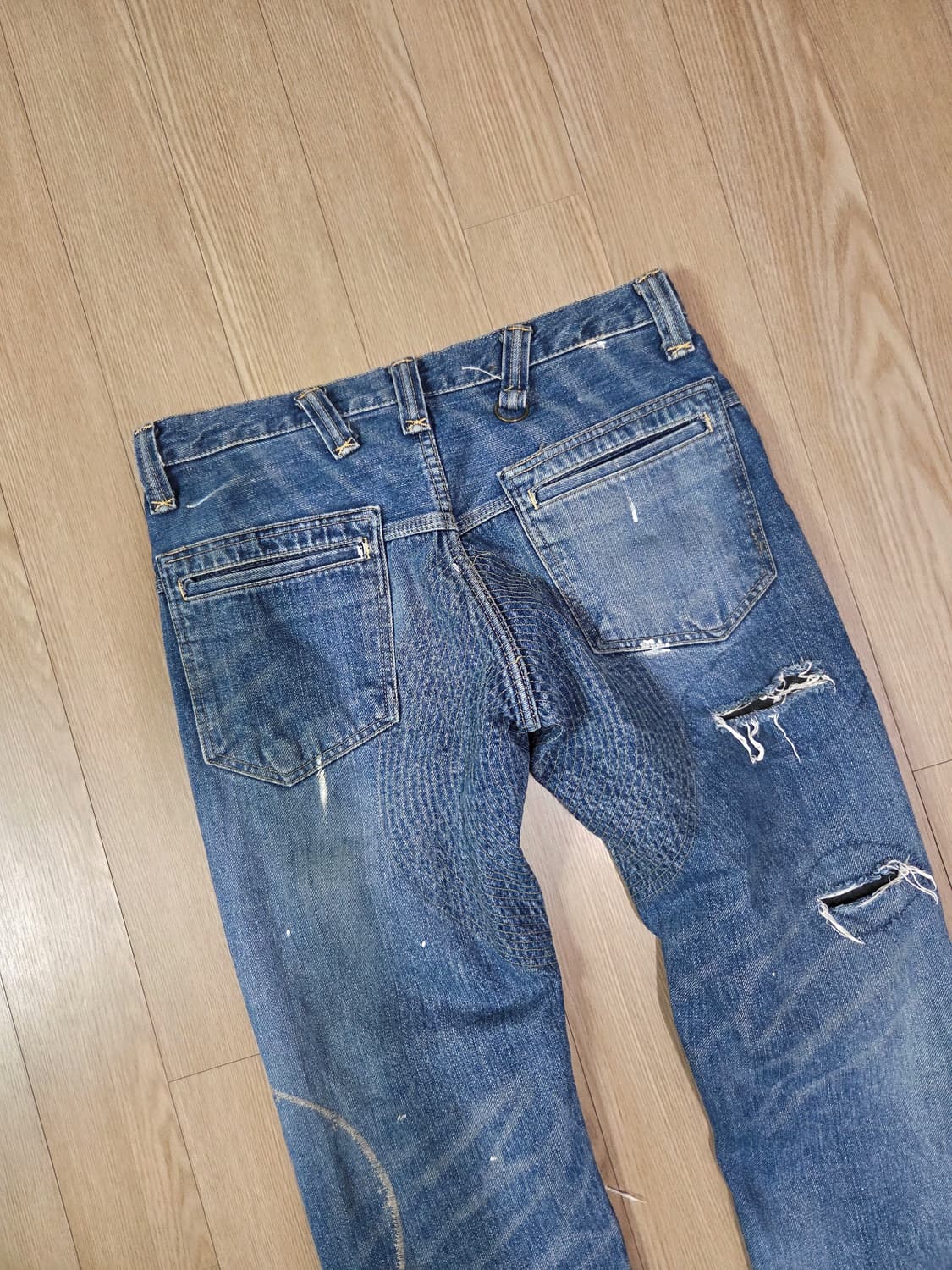 HOO KOO JAPAN 블루 디스트로이드 데님 팬츠 상품이미지7