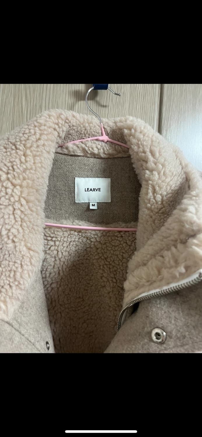 LEARVE 르아브 오버핏 무스탕 하프 코트 M 오트밀 상품이미지5