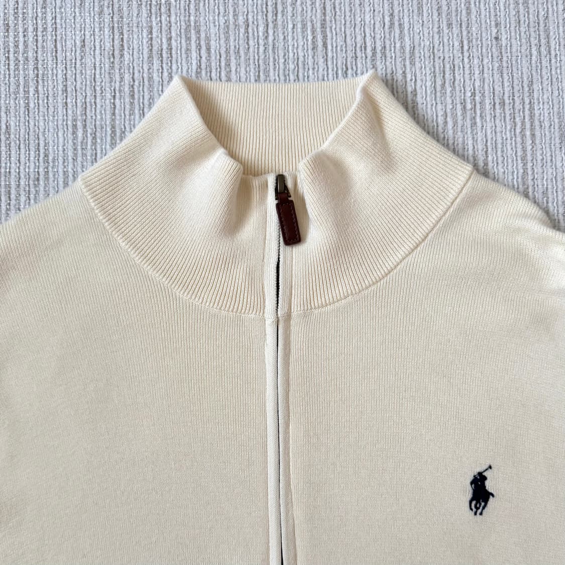 폴로 피마코튼 반집업 니트(크림 컬러) 상품이미지3