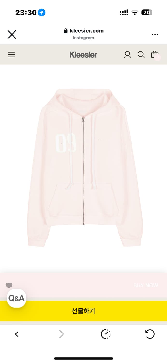 클리시어 09 핑크 후드집업 판매합니다 상품이미지4