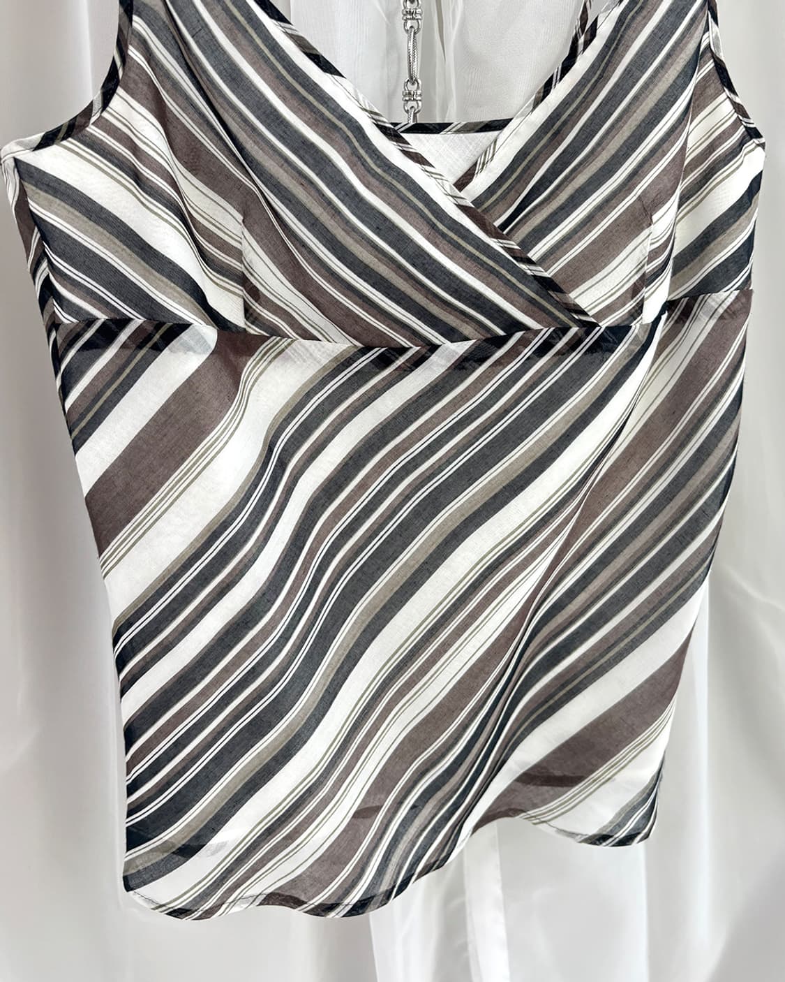 ICB wood mix diagonal stripe bustier 상품이미지5