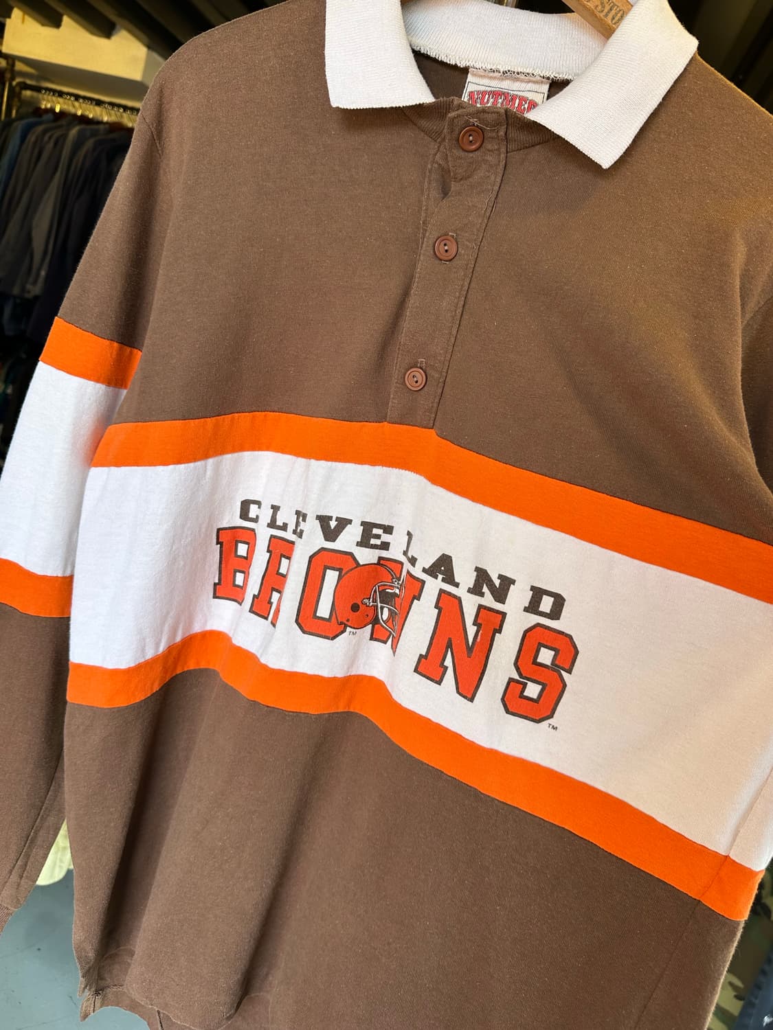 90s NFL 클리블랜드 브라운스 럭비 셔츠 made in usa 상품이미지4