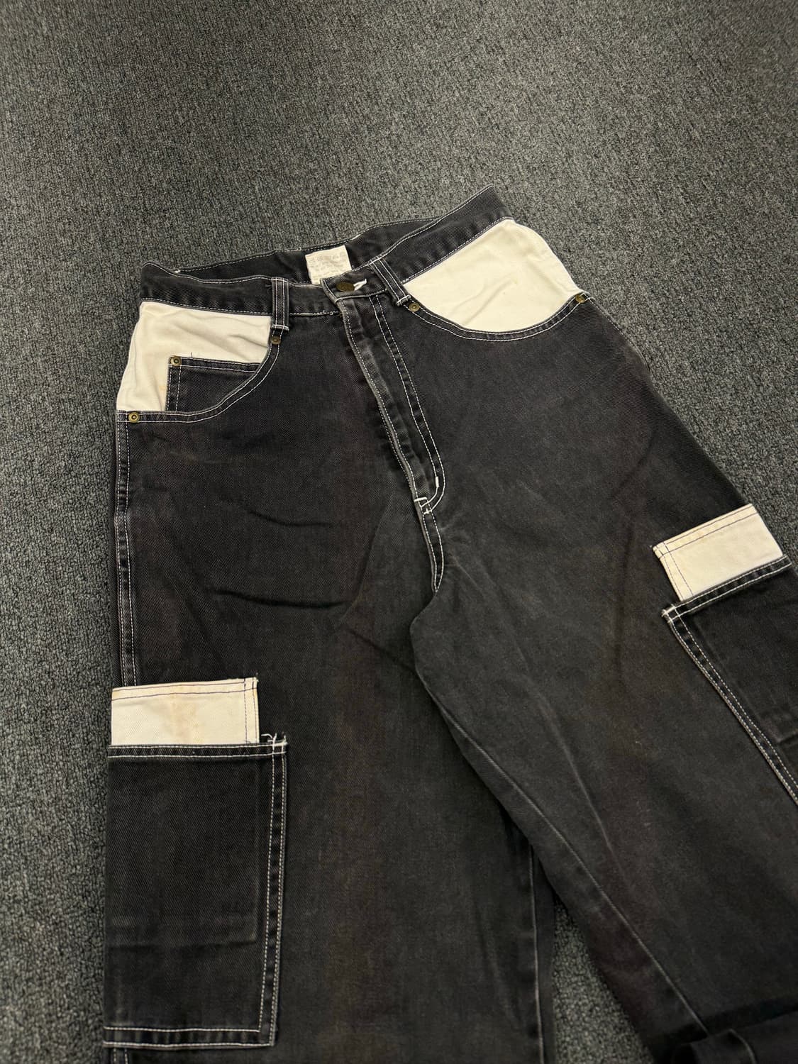 M)도그타운 빈티지 사이드 포켓 흑청 힙합 데님 팬츠 상품이미지2