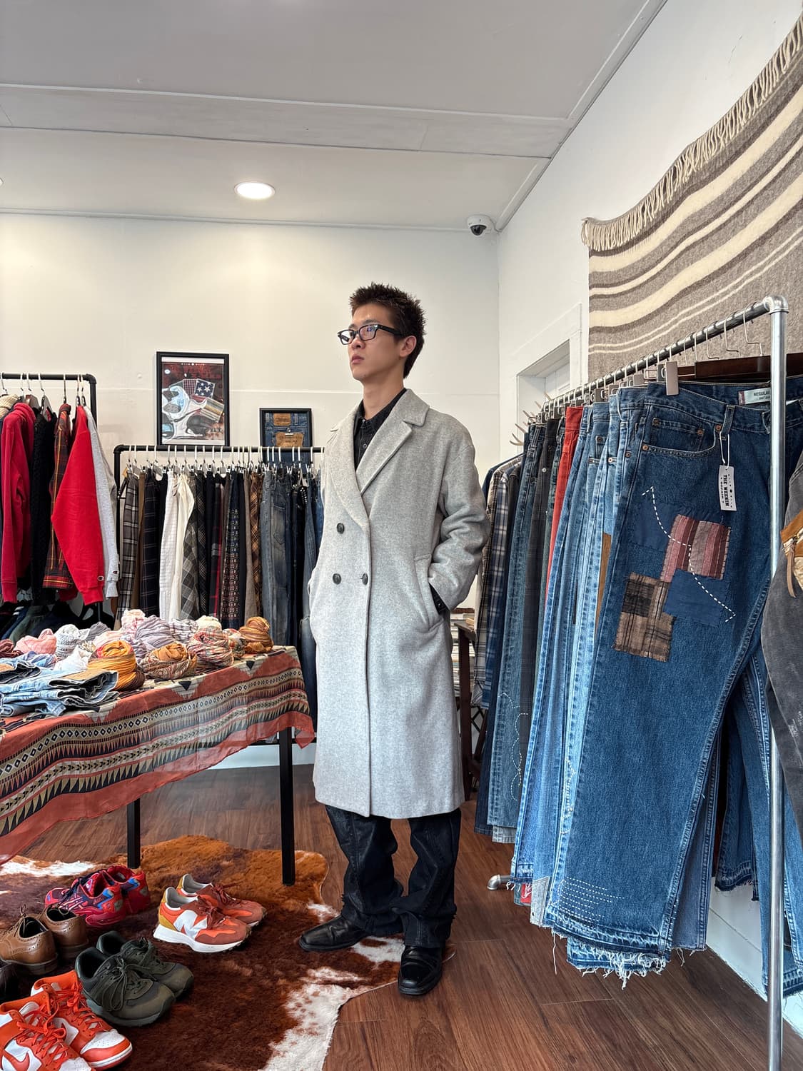 Beams 울 혼방 더블 코트 상품이미지2