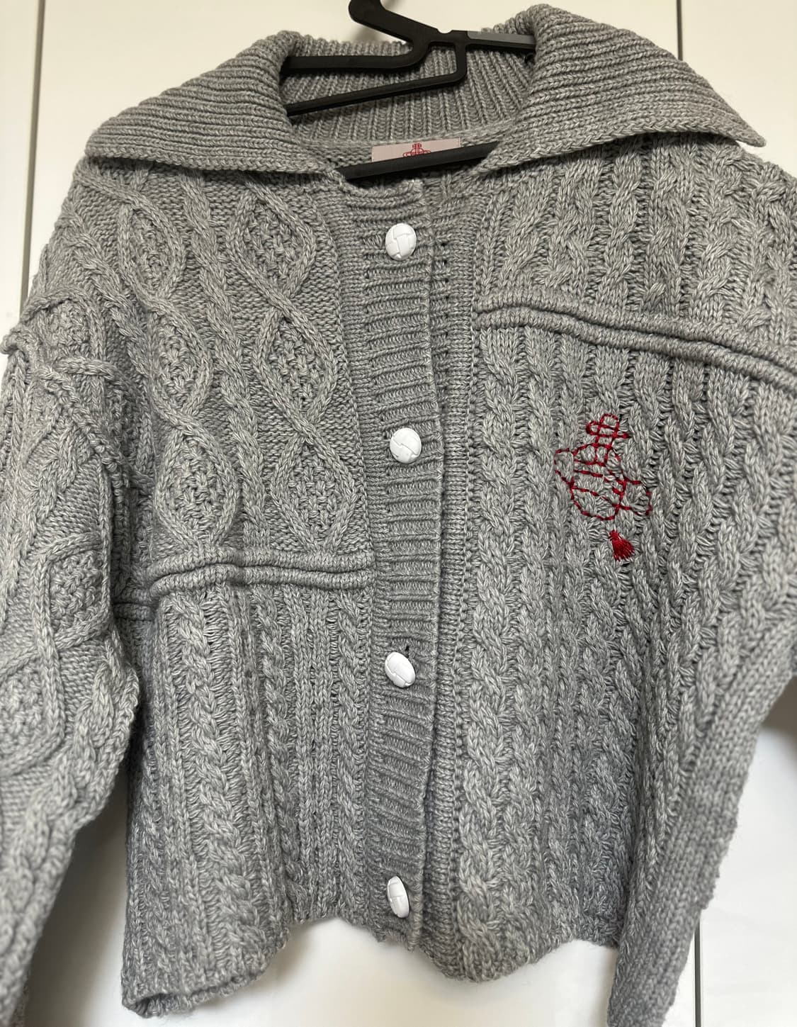 비비안웨스트우드 그레이 울케이블 가디건  상품이미지6