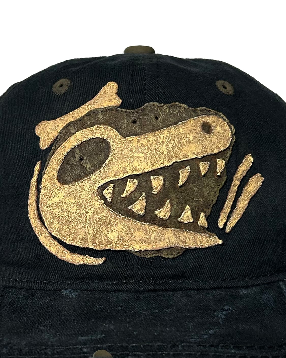 빈티지 워싱 스컬 패치 볼캡 모자 핸드메이드 제작 상품이미지2