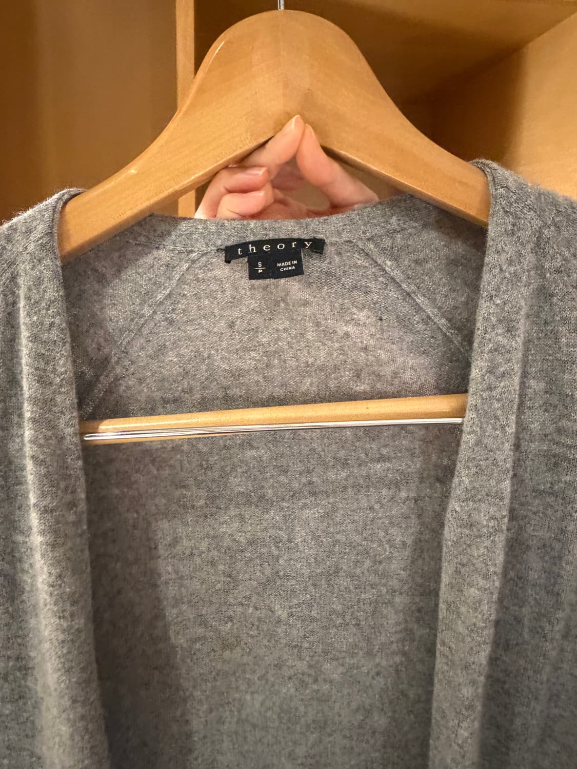 띠어리 캐시미어 롱 가디건 S 그레이 상품이미지5