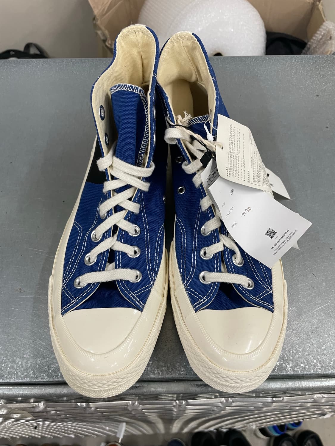 컨버스x꼼데 블루 하이 260mm (박스x)(gr-4615) 상품이미지5
