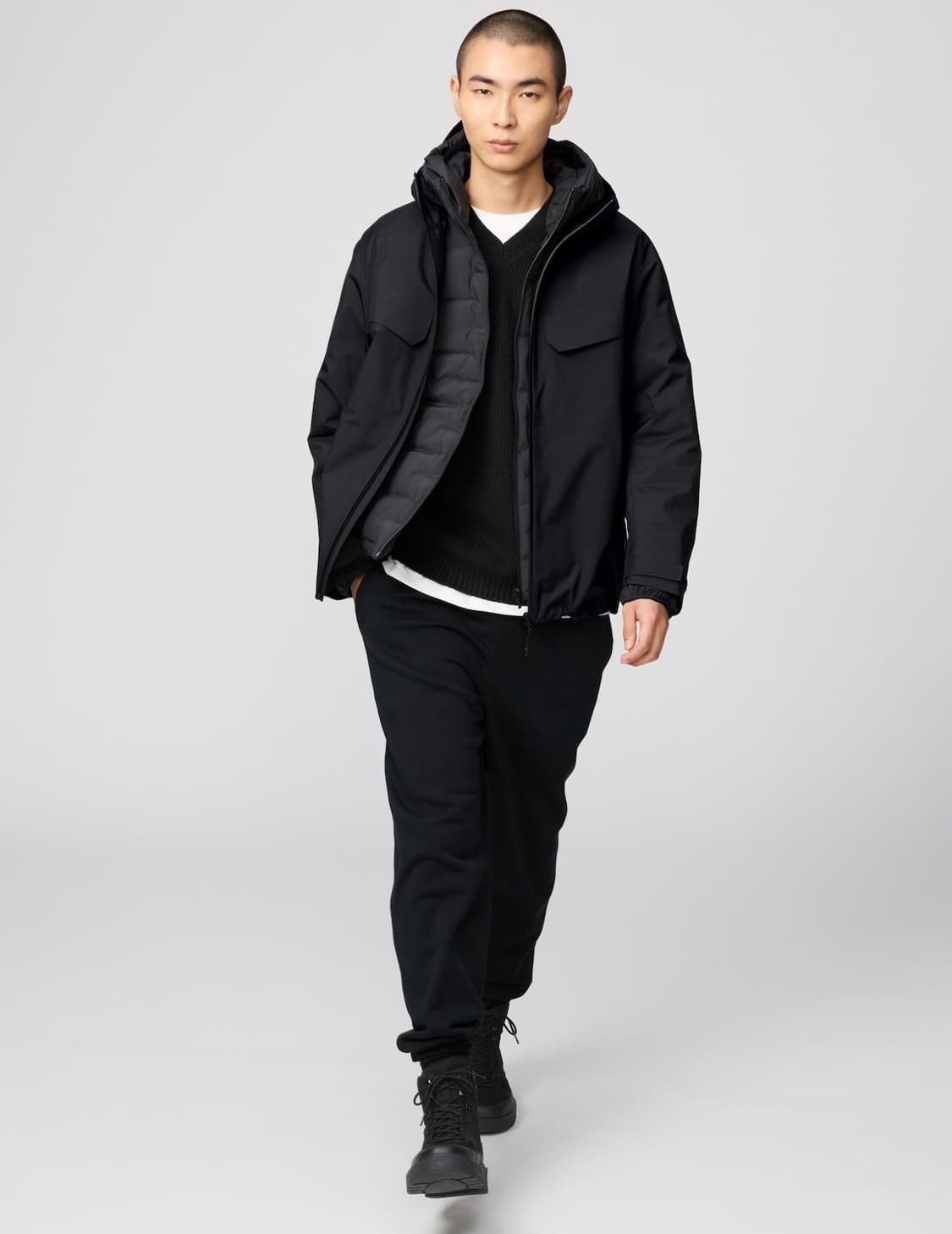 유니클로c 블록테크파카 블랙 라지 상품이미지1