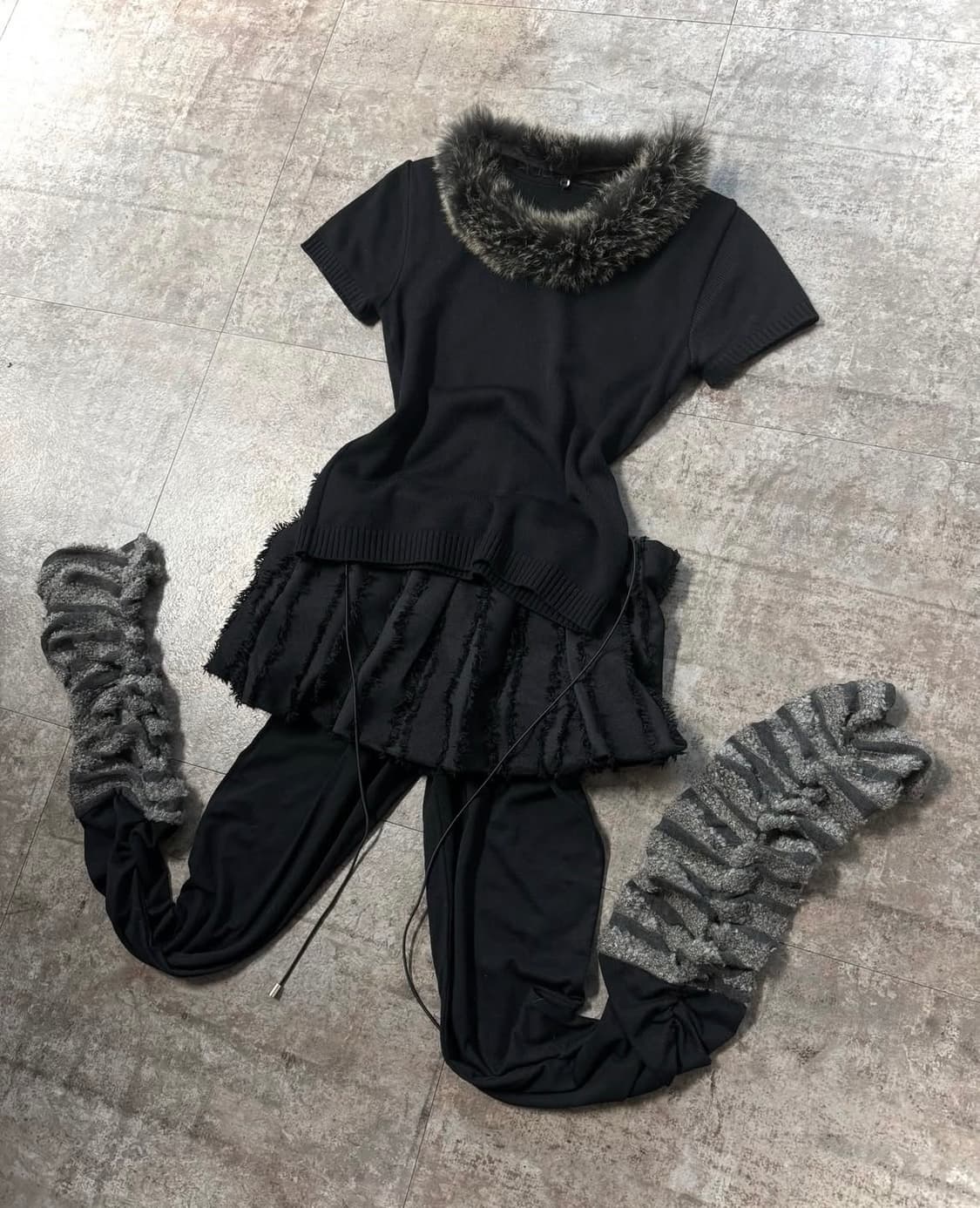 shirring knitted detail leggings 상품이미지2